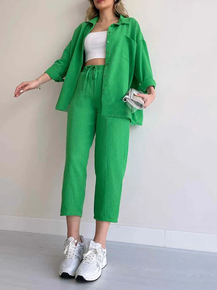 Pijama Conjunto Camiseta y Pantalón Cálido