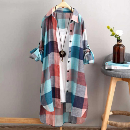 Camisa Larga Manga Larga Cierre Botones - Vestiria