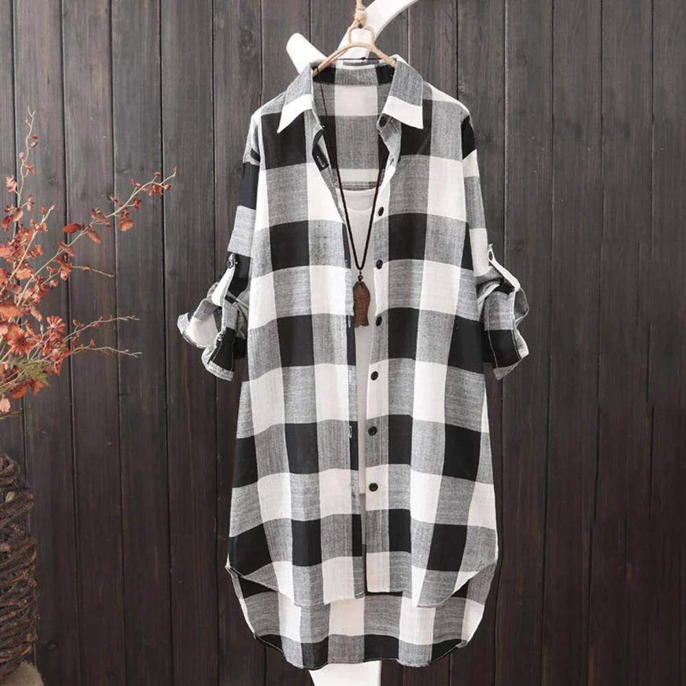 Camisa Larga Manga Larga Cierre Botones