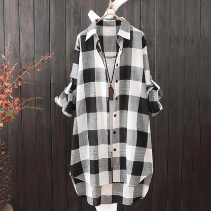 Camisa Larga Manga Larga Cierre Botones