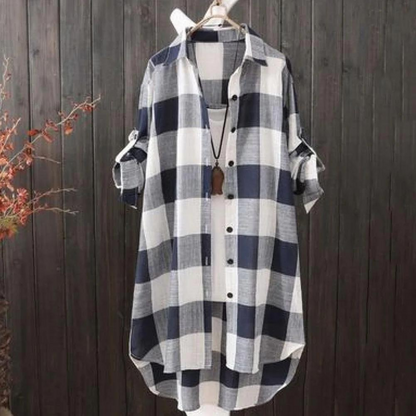 Camisa Larga Manga Larga Cierre Botones