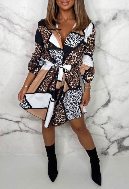Vestido ligero con estampado leopardo y corte cómodo - Vestiria