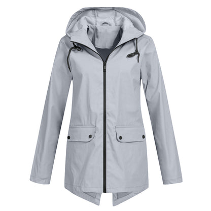 Chaqueta de lluvia mujer impermeable con capucha