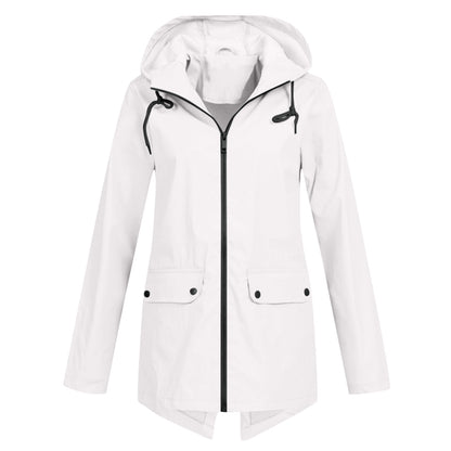 Chaqueta de lluvia mujer impermeable con capucha