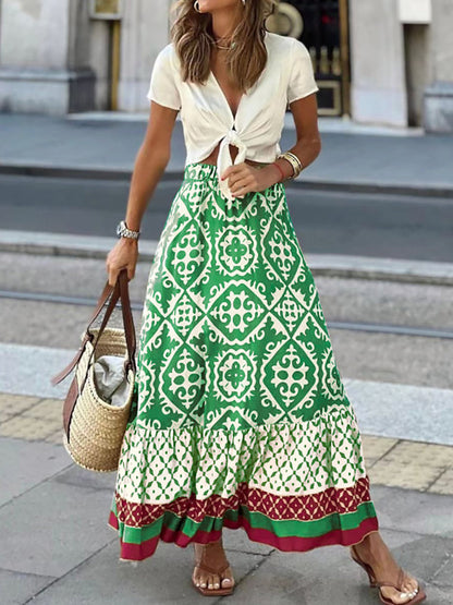 Falda Estampada Mujer Elegante - Vestiria