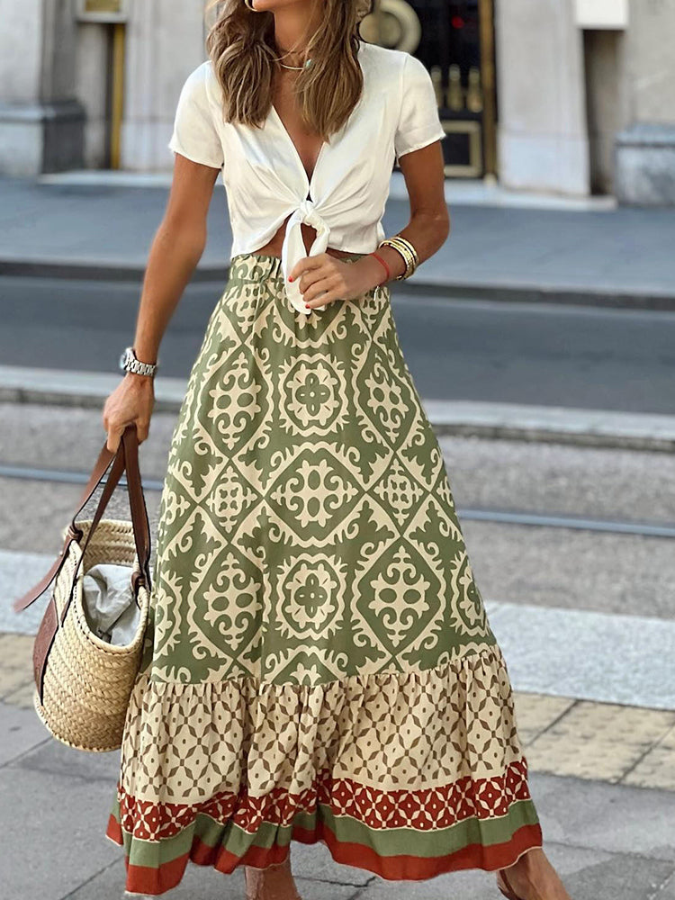 Falda Estampada Mujer Elegante