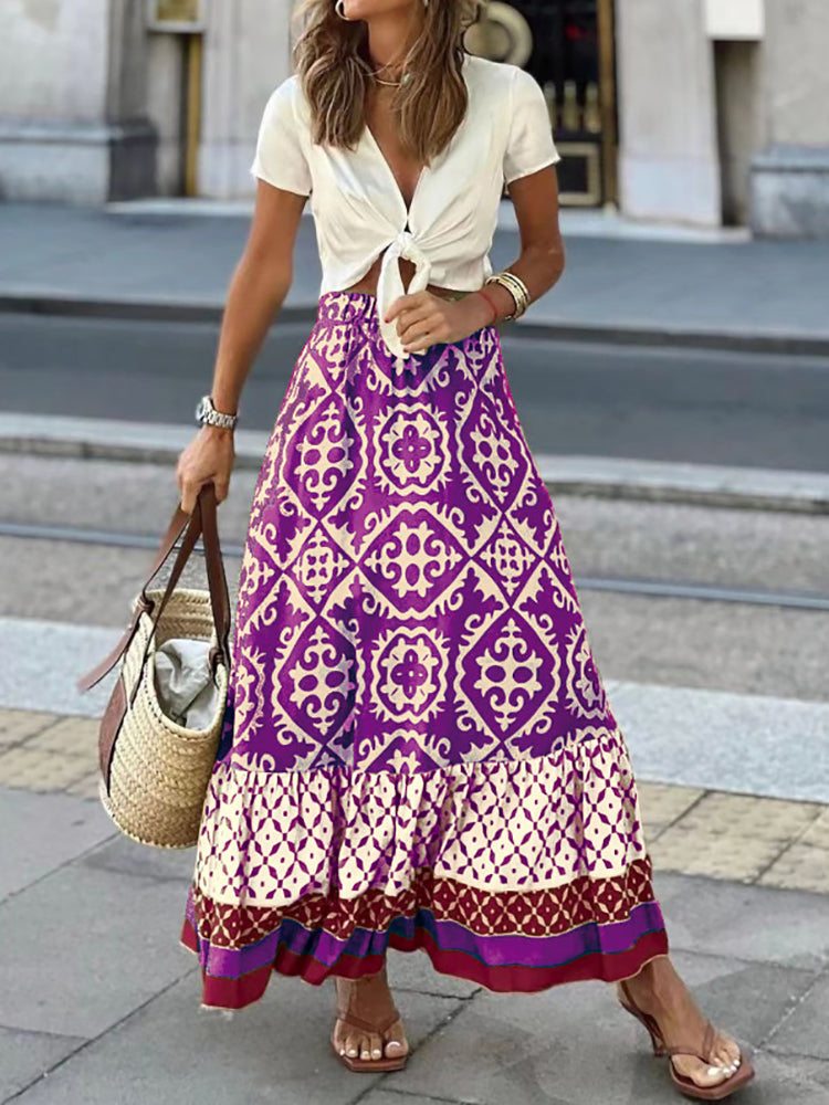 Falda Estampada Mujer Elegante
