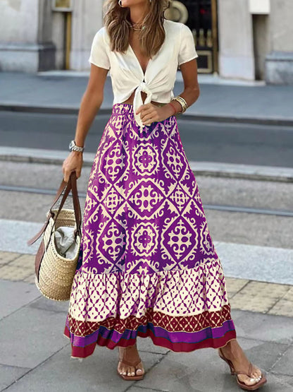 Falda Estampada Mujer Elegante