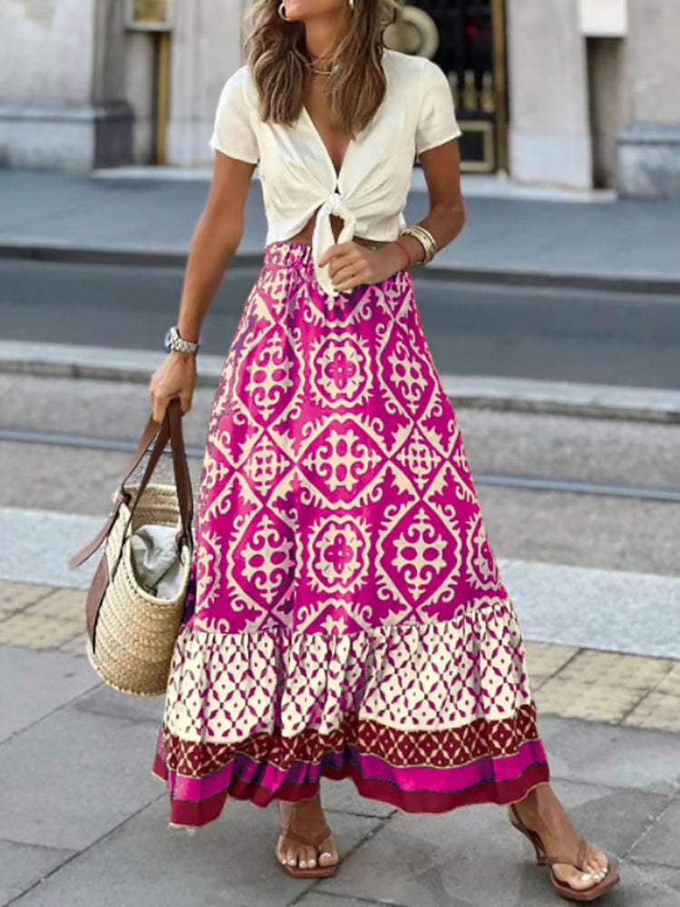 Falda Estampada Mujer Elegante