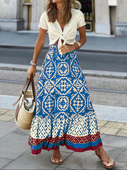Falda Estampada Mujer Elegante