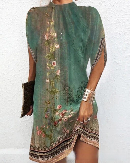 Vestido de Noche con Mangas Asimétricas