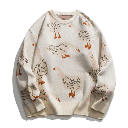 Sudadera cuello redondo con patos divertidos