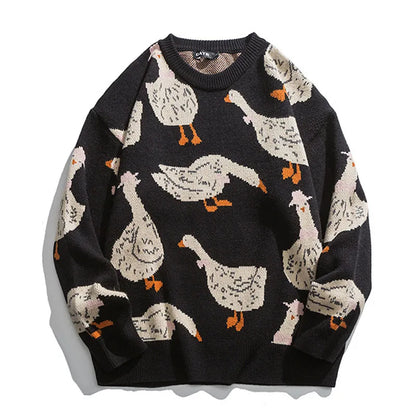 Sudadera cuello redondo con patos divertidos