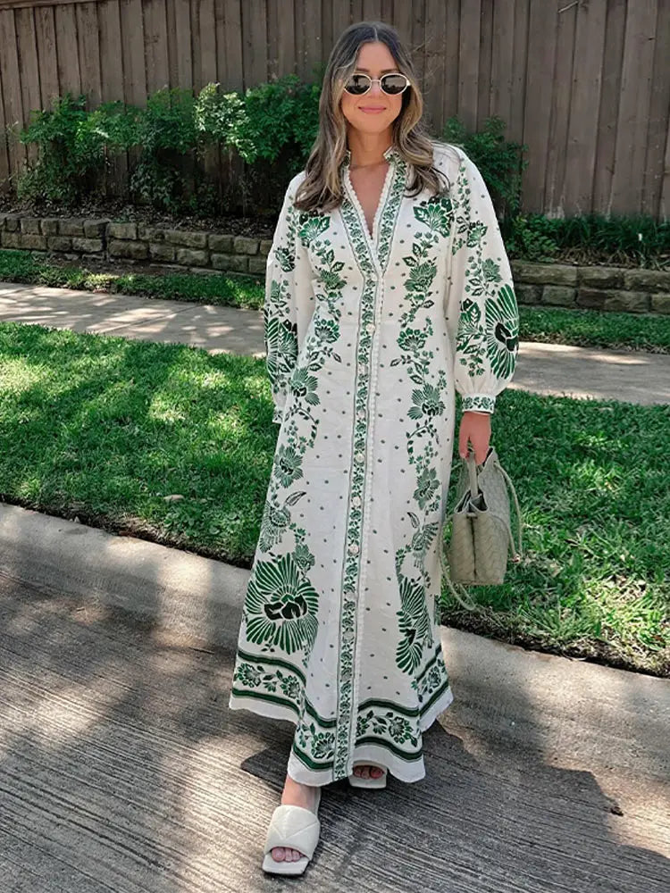 Vestido Verde Mujer Elegante Moda