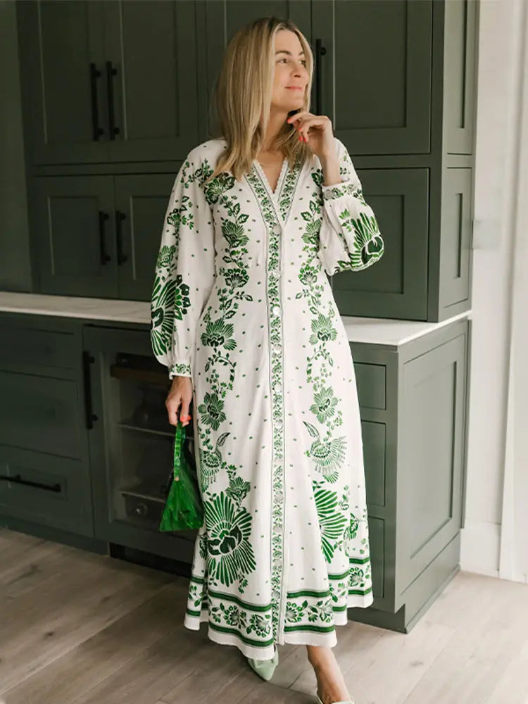 Vestido Maxi Otoño Elegante Mujer