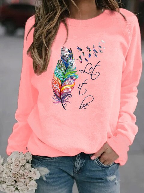Sudadera Mujer Plumas Suave Cálido
