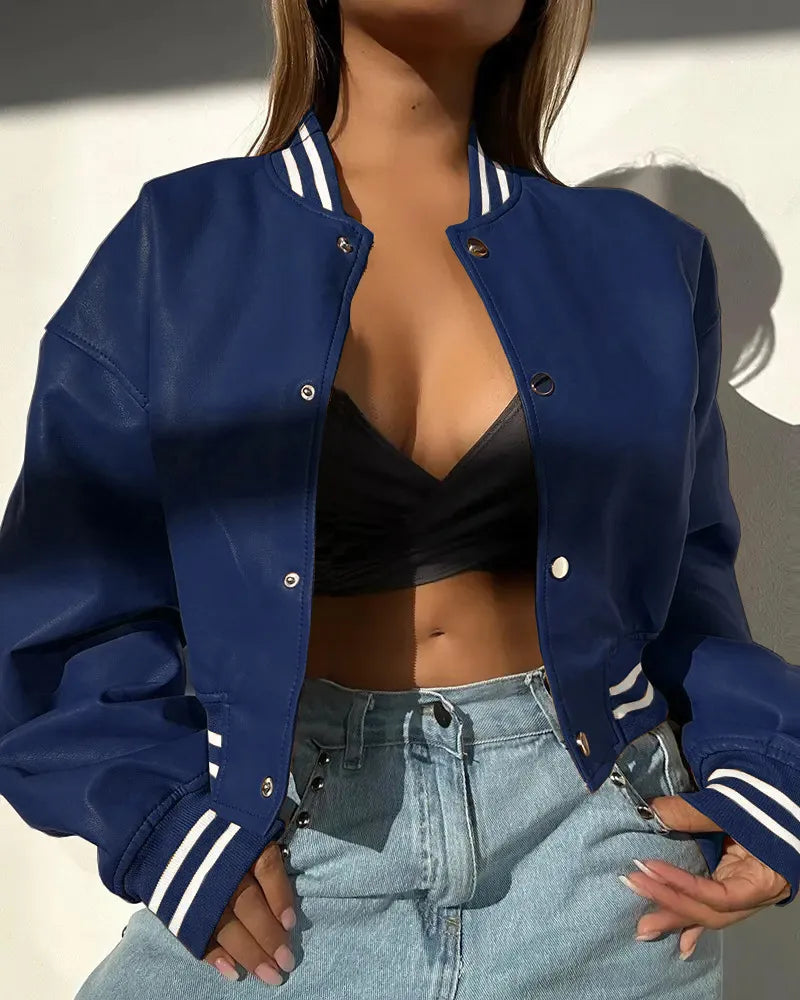Chaqueta Cuero Corta Estilo Urbano