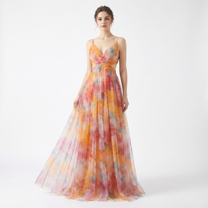 Vestido Maxi con Tirantes Delicados para Mujer - Clara Moda