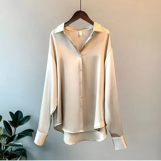 Blusa Mujer Seda Larga Elegante - Vestiria