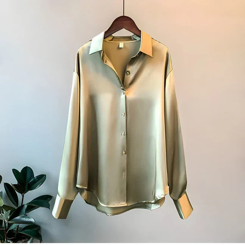Camisa Seda Mujer Elegante Clásica