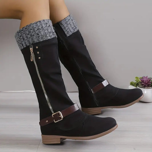 Botas Mujer Altas Monocolor Elegantes - Vestiria