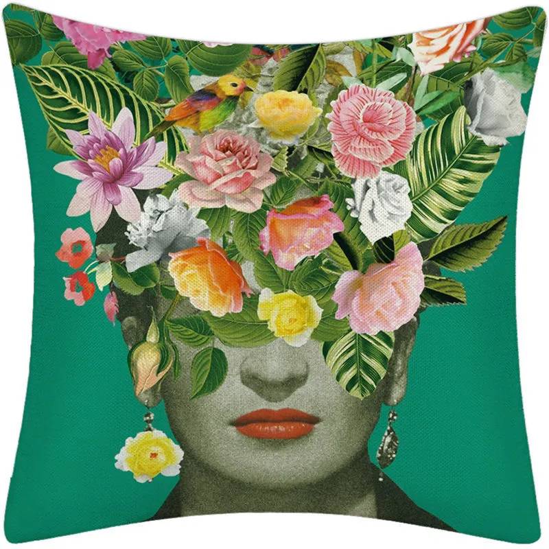 Funda Almohada Diseño Frida Kahlo Colorida - Vestiria