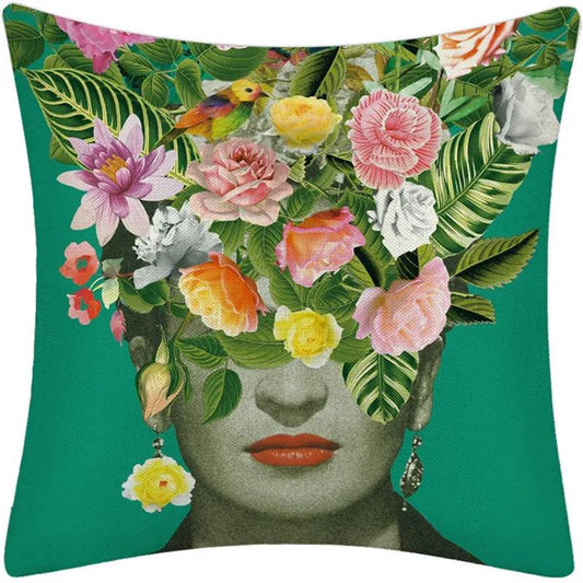 Funda Almohada Diseño Frida Kahlo Colorida - Vestiria