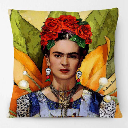 Funda Almohada Diseño Frida Kahlo Colorida