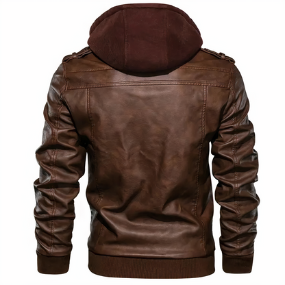 Chaqueta Moto Cuero Sintético Hombre - Vestiria