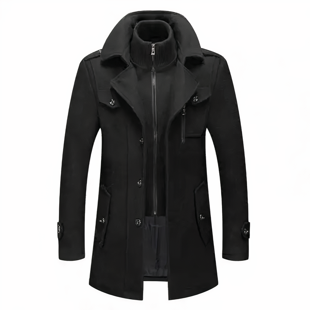 Chaqueta Hombre Abrigo Doble Cuello Moda - Vestiria