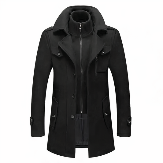 Chaqueta Hombre Abrigo Doble Cuello Moda - Vestiria