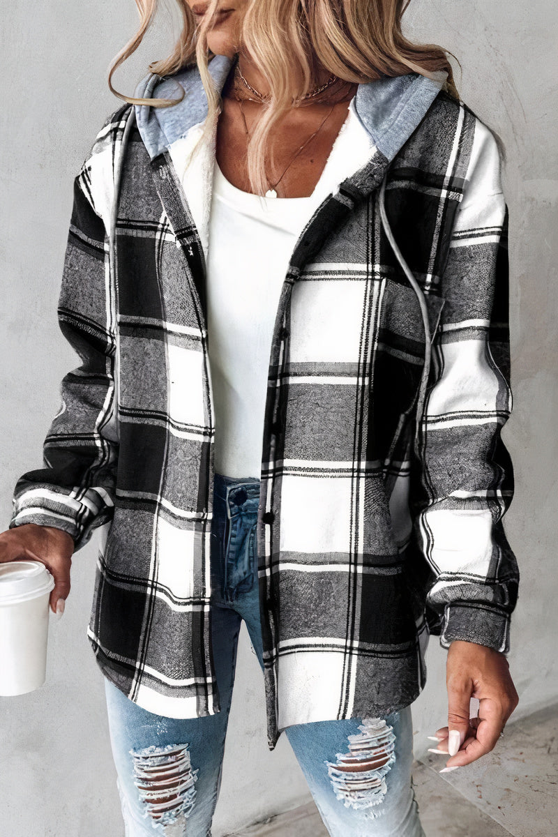 Chaqueta Mujer Con Capucha Estampada Fashion