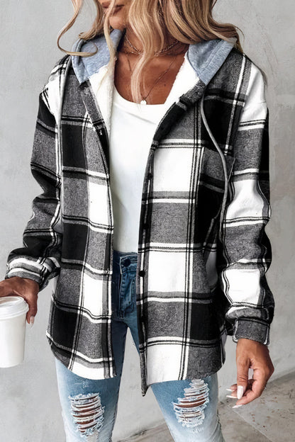Chaqueta Mujer Con Capucha Estampada Fashion
