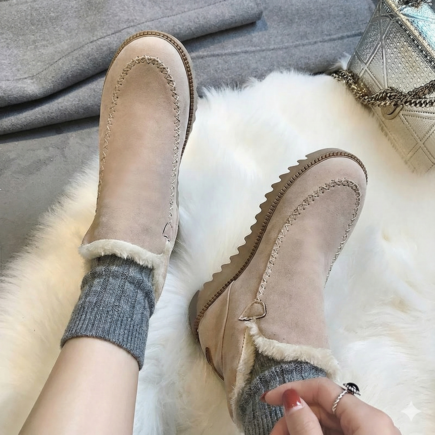 Botas de mujer acolchadas cálidas y cómodas