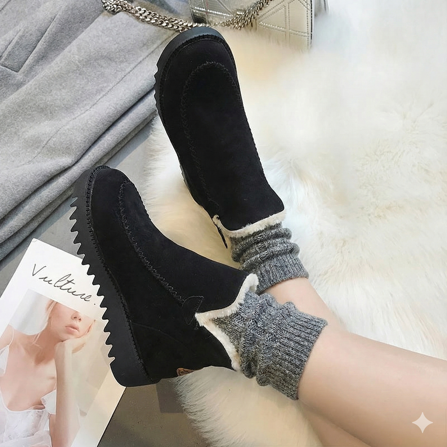 Botas de mujer acolchadas cálidas y cómodas