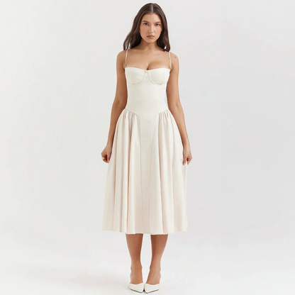 Vestido Midi Vintage Estilo Clásico