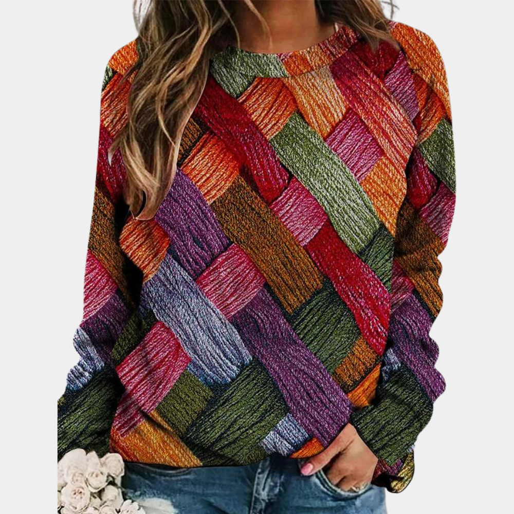 Sudadera de punto vistosa mujer