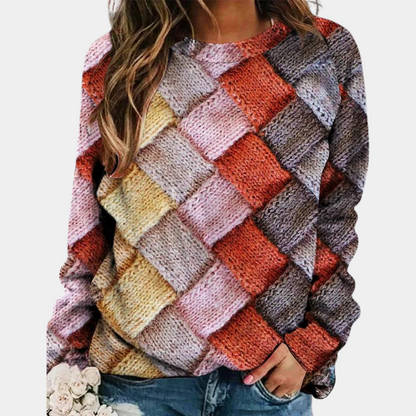 Sudadera de punto vistosa mujer
