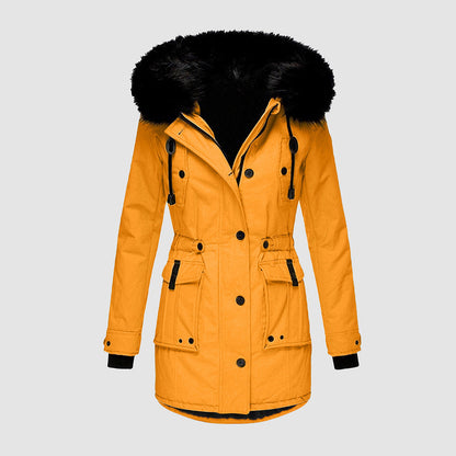 Abrigo Invierno Mujer Cuello Piel Imitación - Vestiria