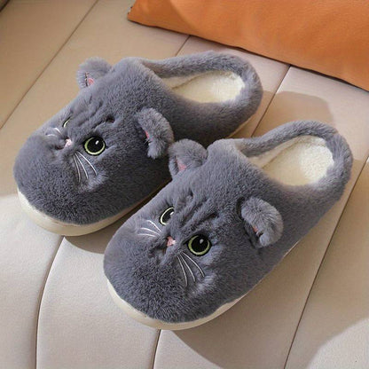 Pantuflas gato suaves y cálidas para mujer