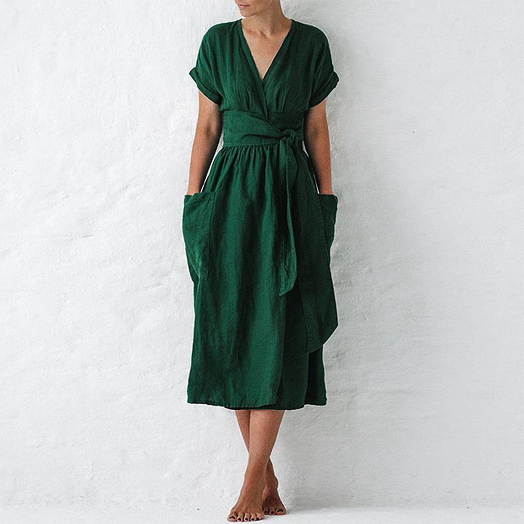 Vestido Casual Cuello en V Mujer