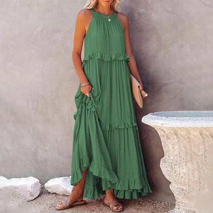 Vestido Maxi Elegante Sin Mangas Floral