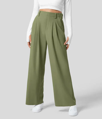 Pantalón Mujer Alto Cintura Ancha Elegante