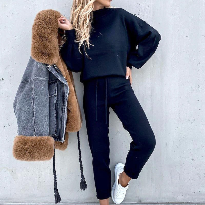 Pantalón y sudadera deportiva femenina cómoda