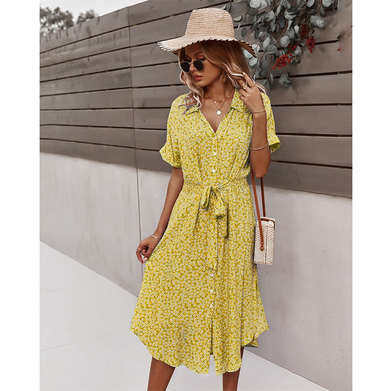 Vestido Boho Estampado Flores