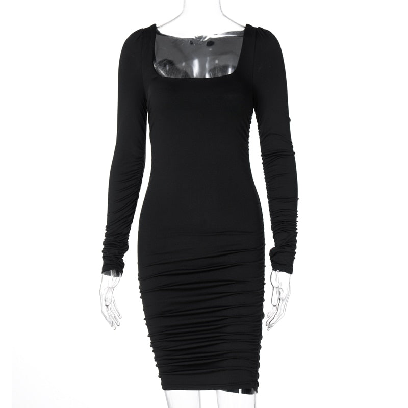 Vestido Noche Elegante Mangas Largas