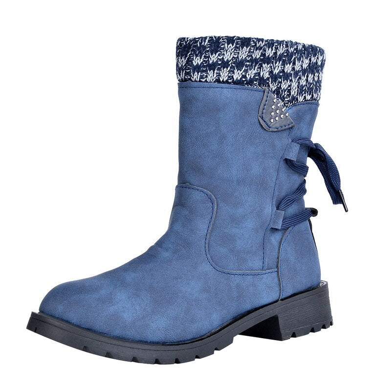 Botas Cuero Estampado Vintage Con Hebilla