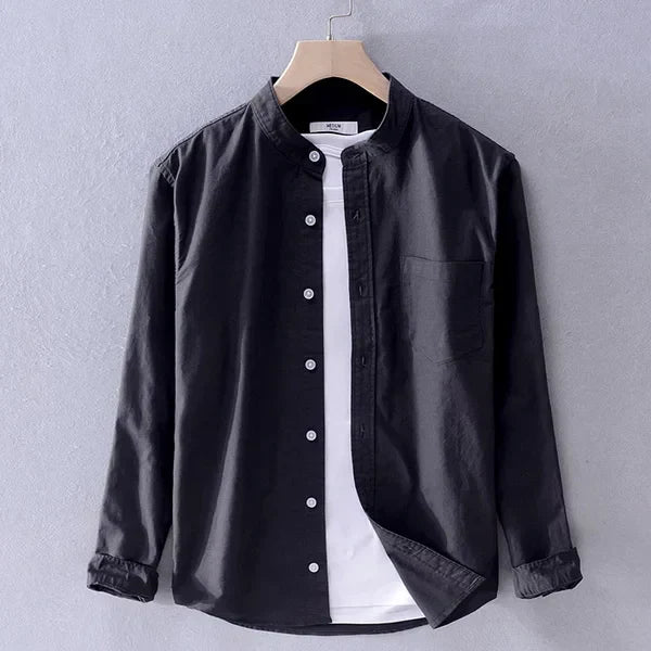 Camisa Hombre Cuello Mao Clásica