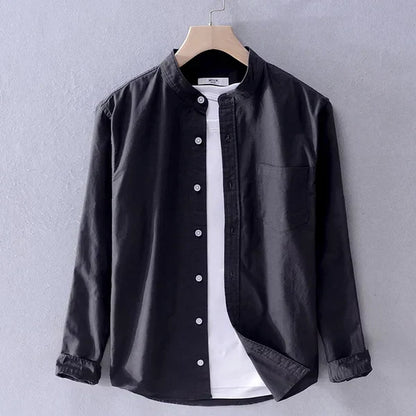 Camisa Hombre Cuello Mao Clásica