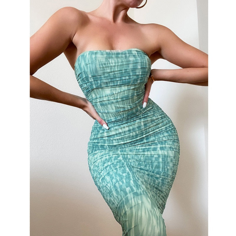 Vestido Ceñido sin Mangas Elegante